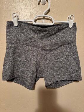 High-Waist Gray Women's Biker Shorts